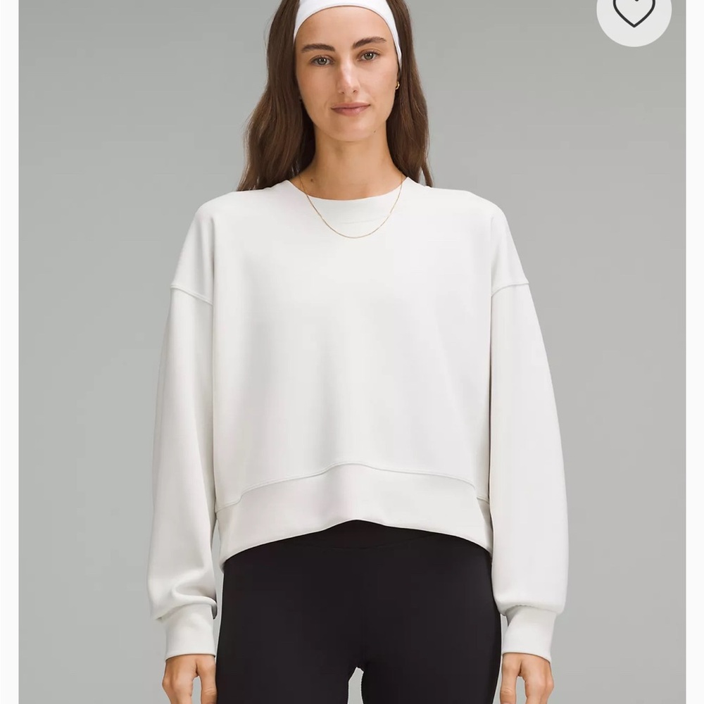 Lululemon Athletic Softstreme Perfectly Oversized Cropped Crew- Bone